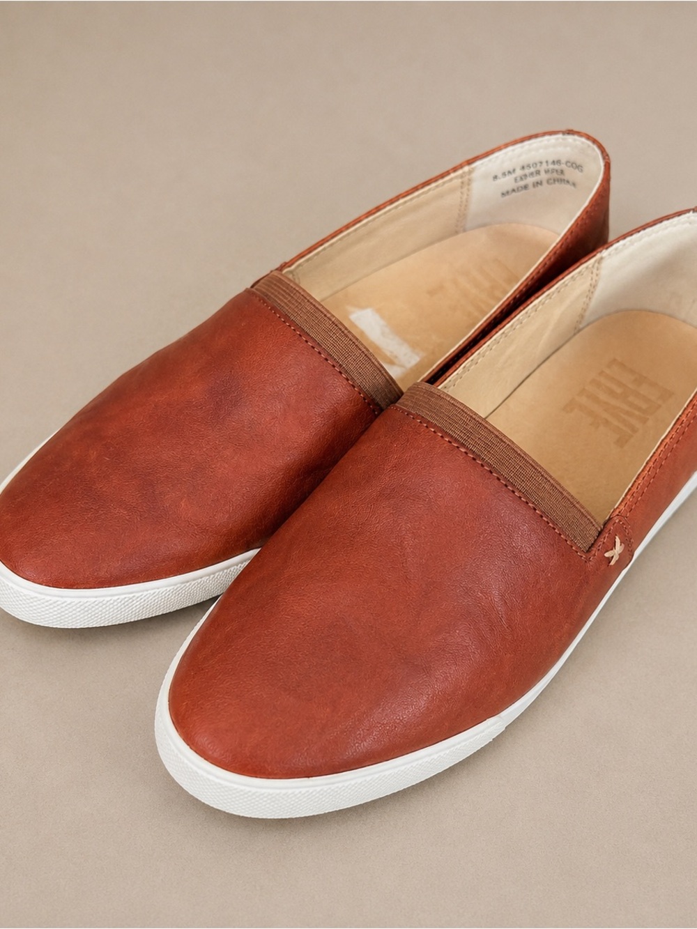 Frye Leather Slip-On Sneakers Cognac Brown | Women’s 6.5 - Picture 2 of 3